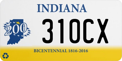 IN license plate 310CX