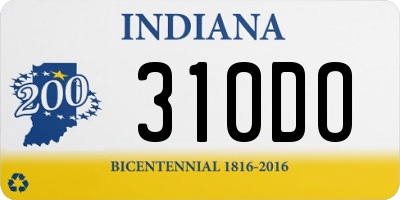 IN license plate 310DO