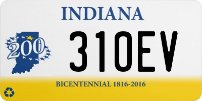 IN license plate 310EV