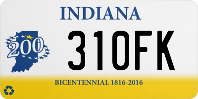 IN license plate 310FK