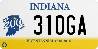 IN license plate 310GA