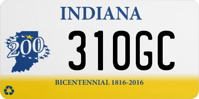 IN license plate 310GC