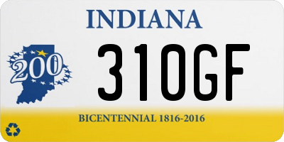 IN license plate 310GF