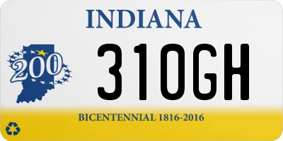 IN license plate 310GH