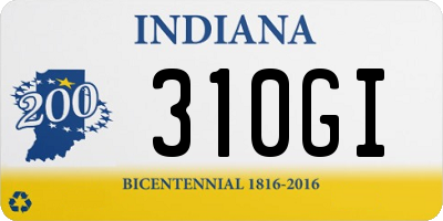 IN license plate 310GI