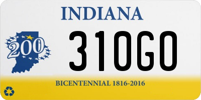 IN license plate 310GO