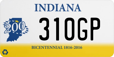 IN license plate 310GP