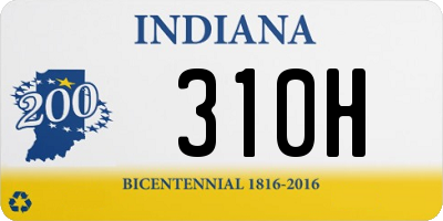 IN license plate 310H