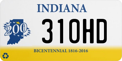 IN license plate 310HD
