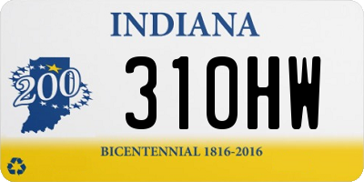 IN license plate 310HW