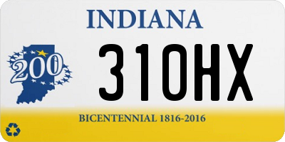 IN license plate 310HX