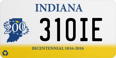 IN license plate 310IE