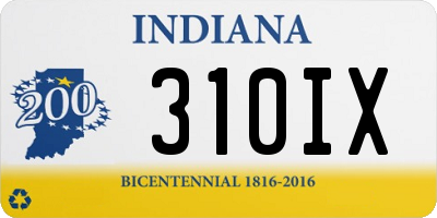 IN license plate 310IX