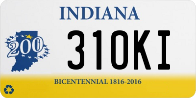 IN license plate 310KI