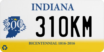 IN license plate 310KM