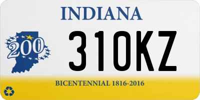 IN license plate 310KZ