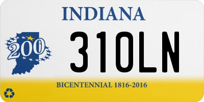 IN license plate 310LN