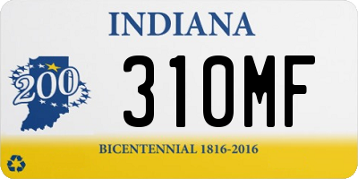 IN license plate 310MF