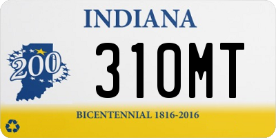 IN license plate 310MT