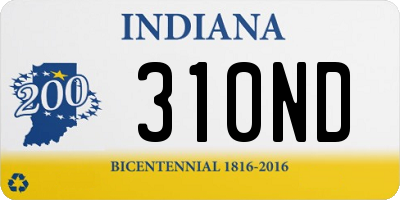 IN license plate 310ND