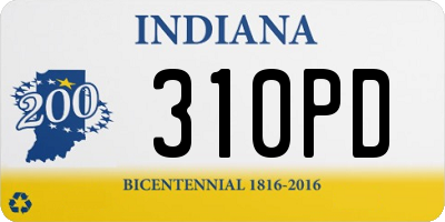 IN license plate 310PD