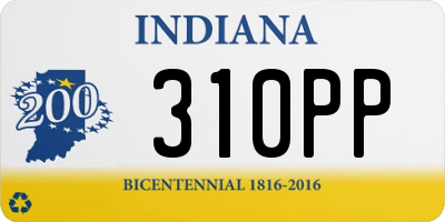 IN license plate 310PP