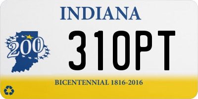 IN license plate 310PT