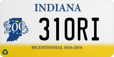 IN license plate 310RI