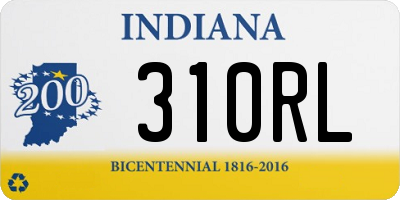 IN license plate 310RL