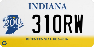 IN license plate 310RW