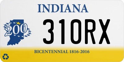 IN license plate 310RX