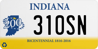 IN license plate 310SN