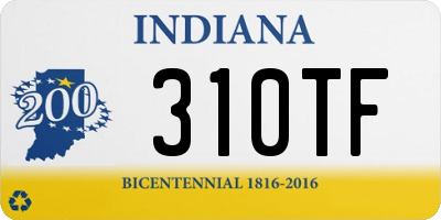 IN license plate 310TF