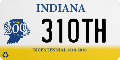 IN license plate 310TH