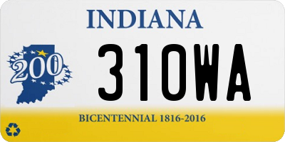 IN license plate 310WA