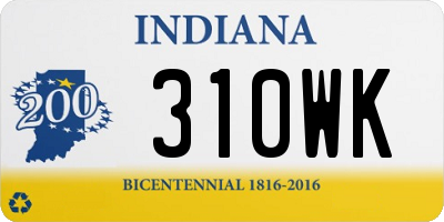 IN license plate 310WK