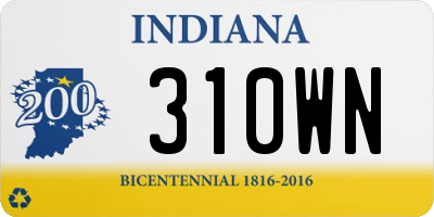 IN license plate 310WN