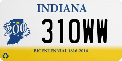 IN license plate 310WW