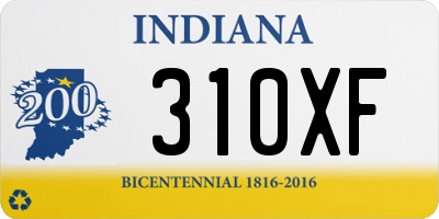 IN license plate 310XF