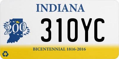 IN license plate 310YC