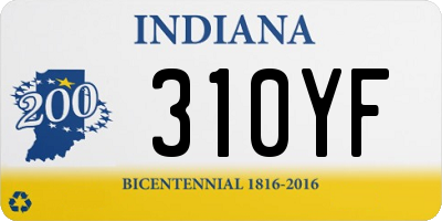 IN license plate 310YF