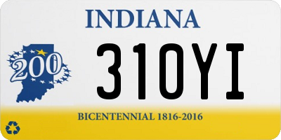 IN license plate 310YI