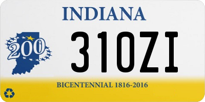 IN license plate 310ZI
