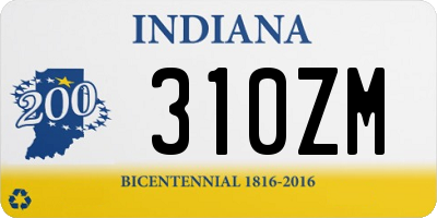 IN license plate 310ZM