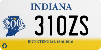 IN license plate 310ZS