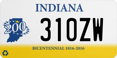 IN license plate 310ZW