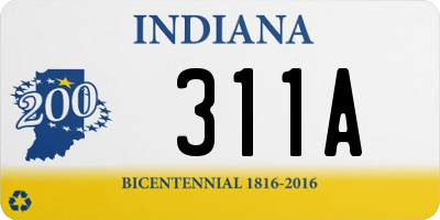 IN license plate 311A