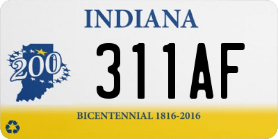 IN license plate 311AF