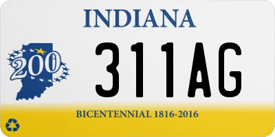 IN license plate 311AG