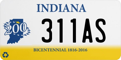 IN license plate 311AS